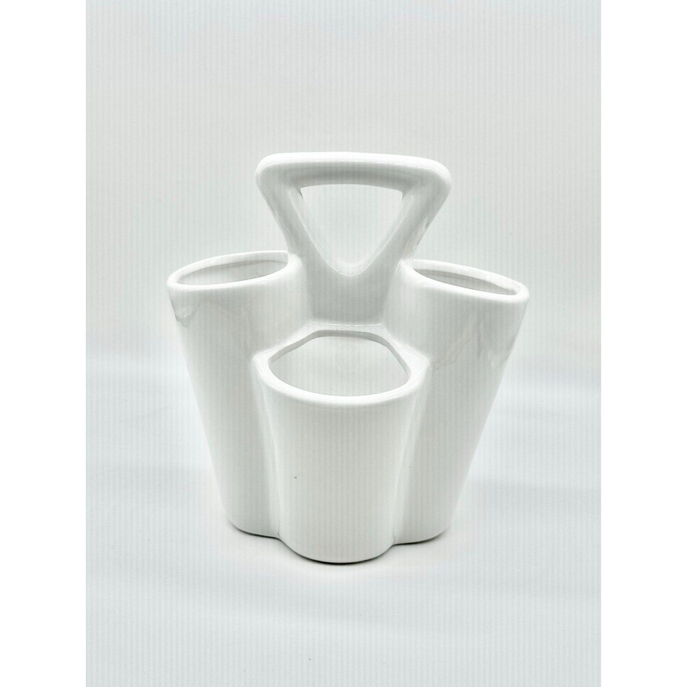 White Ceramic Utensil Holder Caddy Organizer Handle Utensil Plants